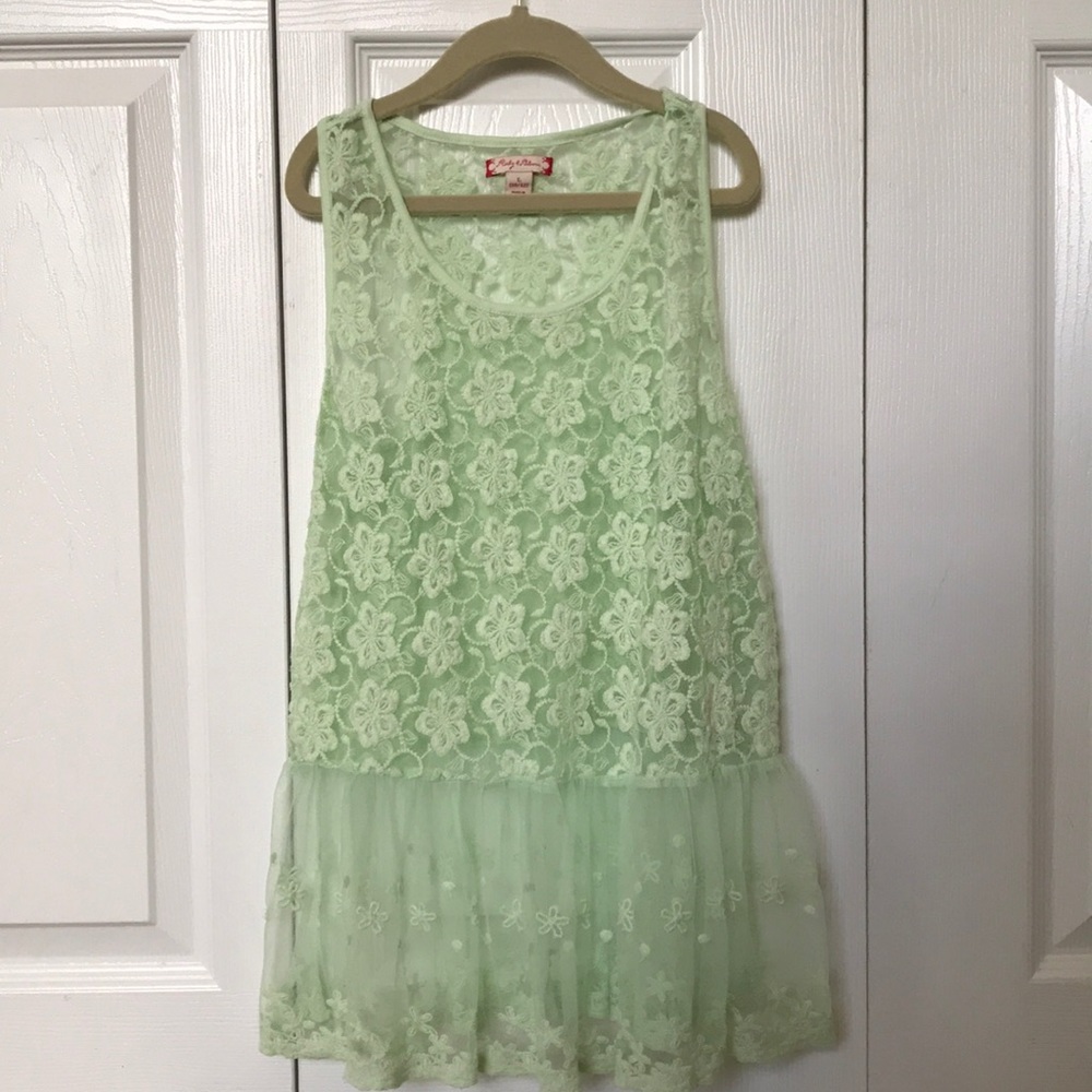 Light green flower blouse